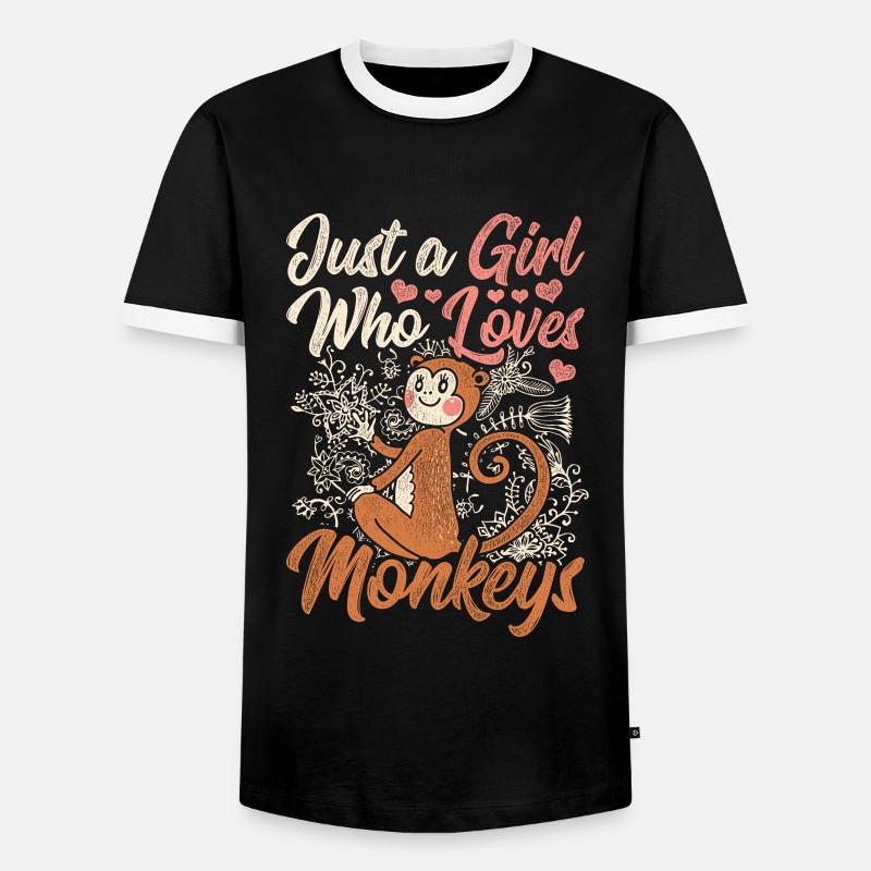 Monkey monkey - Men's Ringer Shirt - black/white