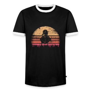 Entchen Baby Ente - Männer Kontrast-T-Shirt - Schwarz/Weiß - Vorne - AI Model Female 172 light (172cm) & AI Model Male 178 light (178cm)
