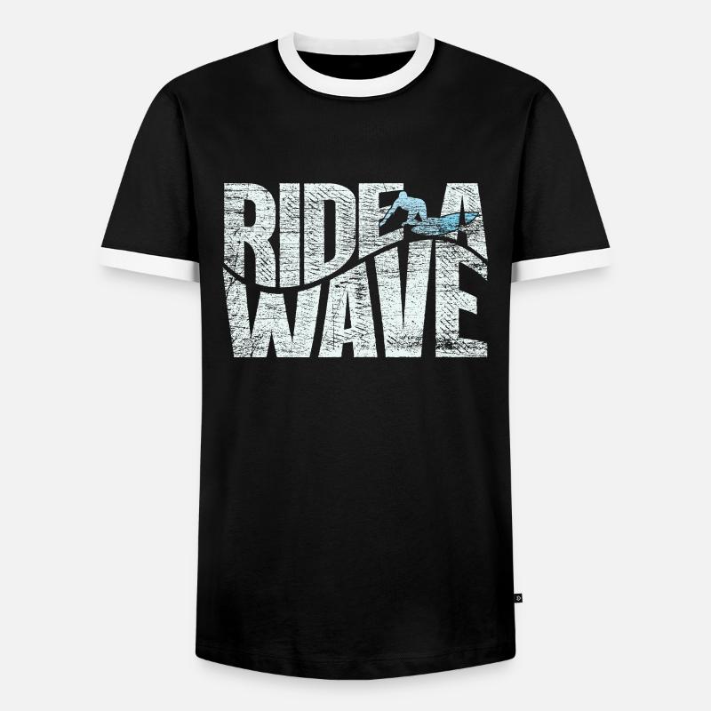 surfer - Men's Ringer Shirt - black/white