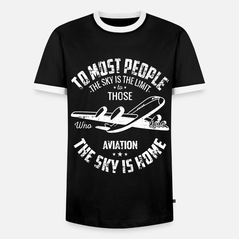 Pilot - Männer Kontrast-T-Shirt - Schwarz/Weiß