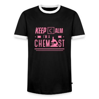 Professeur de chimie chimiste chimie chimie équipe - T-shirt contrasté Homme - noir/blanc - Devant - AI Model Female 172 light (172cm) & AI Model Male 178 light (178cm)