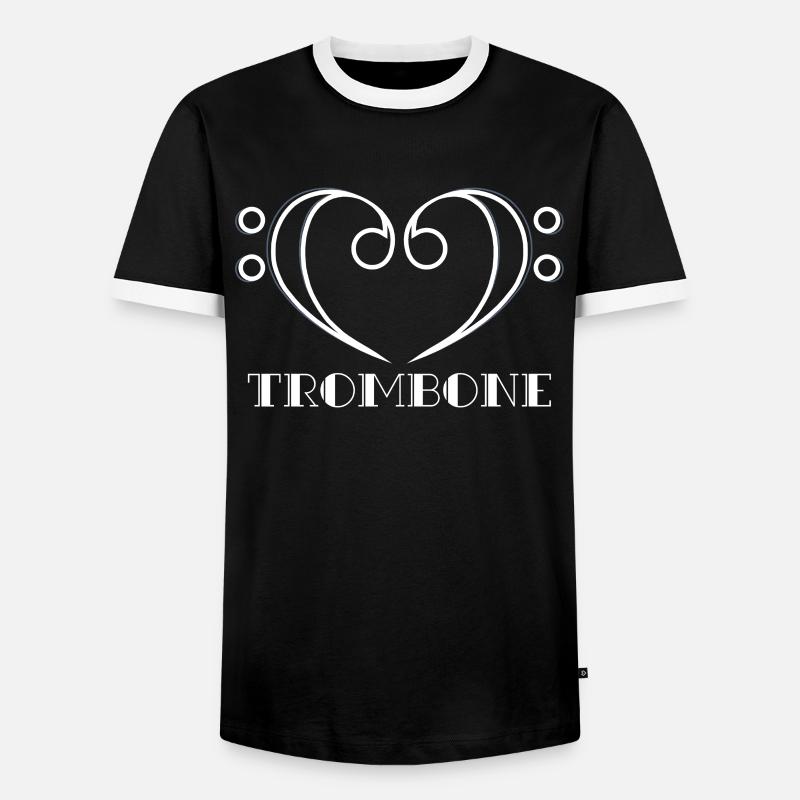 trombone - Men's Ringer Shirt - black/white