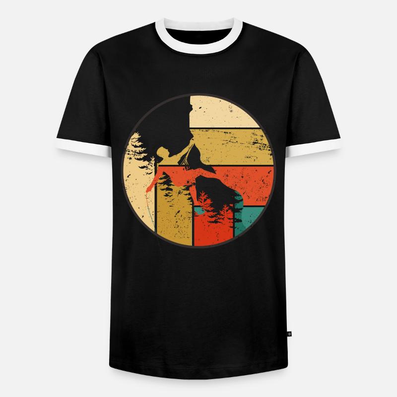 Klettern - Männer Kontrast-T-Shirt - Schwarz/Weiß