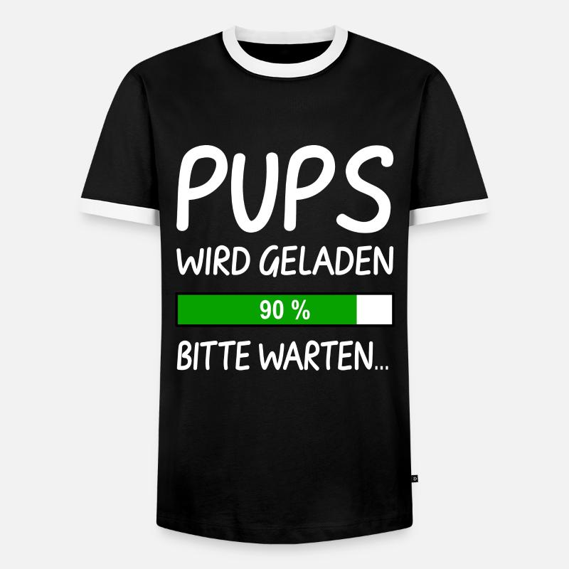 Pups Wird Geladen Bitte Warten - Männer Kontrast-T-Shirt - Schwarz/Weiß