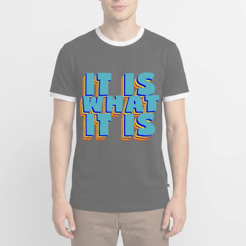 C'est ce que c'est c'est ce que c'est cool de dire T-shirt contrasté Homme