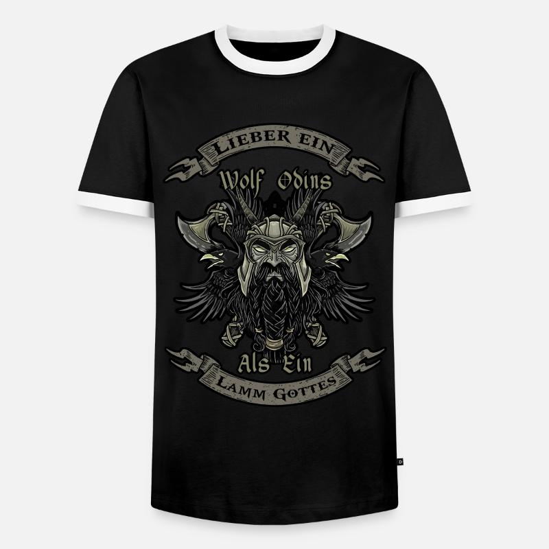 odins wolf wikinger keltisch walhalla - Männer Kontrast-T-Shirt - Schwarz/Weiß