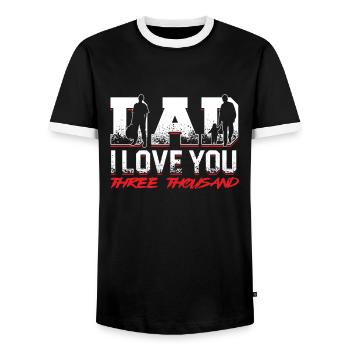 Dad I Love You Father Papa Fathers Day Son - Men's Ringer Shirt - black/white - Front - AI Model Female 172 light (172cm) & AI Model Male 178 light (178cm)
