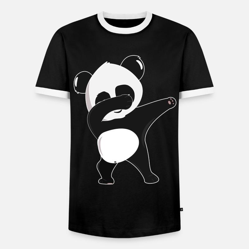 dabbing Panda - tanzender Pandabär Geschenkidee - Männer Kontrast-T-Shirt - Schwarz/Weiß