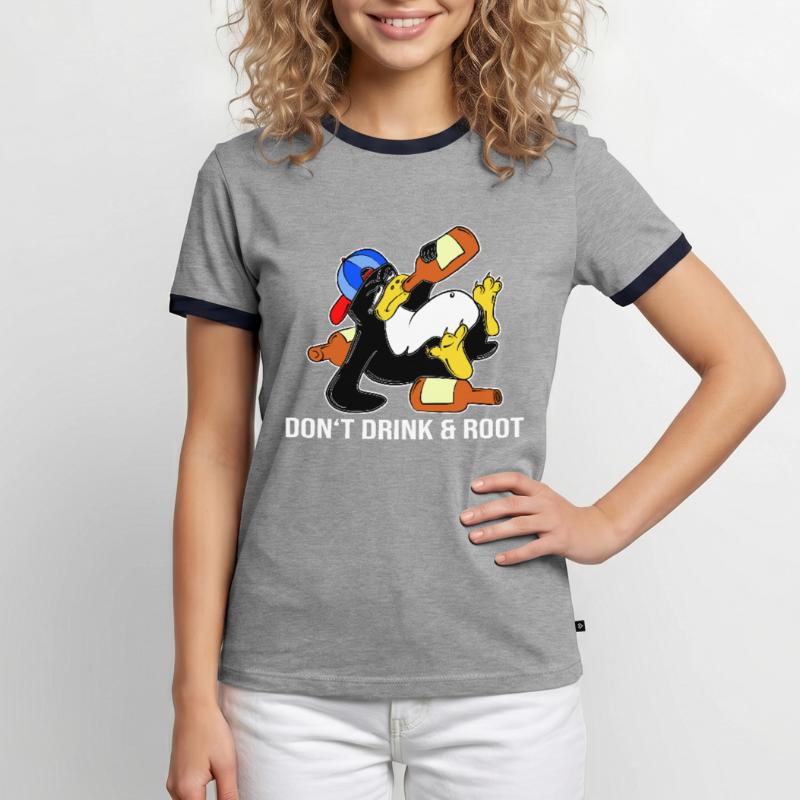 Linux Pinguin Sudo Admin Lustig Informatik PC Nerd Männer Kontrast-T-Shirt