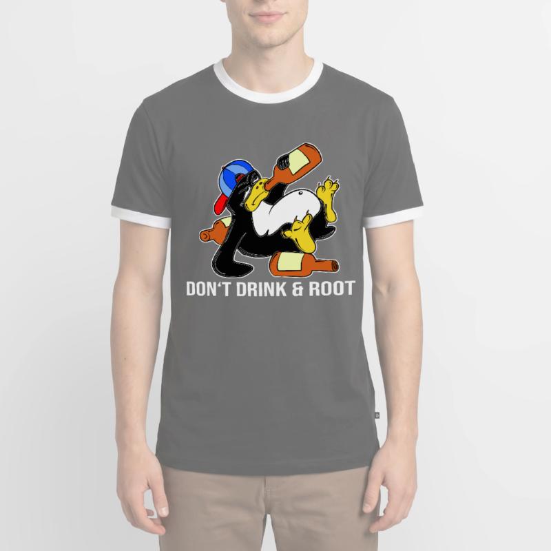 Linux Pinguin Sudo Admin Lustig Informatik PC Nerd Männer Kontrast-T-Shirt
