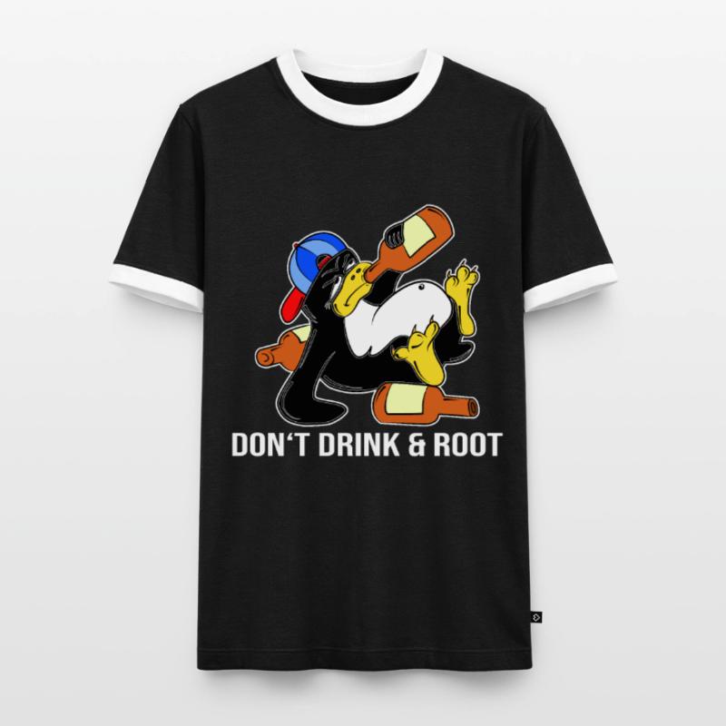 Linux Pinguin Sudo Admin Lustig Informatik PC Nerd Männer Kontrast-T-Shirt