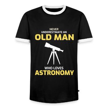 Astronomie - T-shirt contrasté Homme - noir/blanc - Devant - AI Model Female 172 light (172cm) & AI Model Male 178 light (178cm)