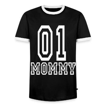 first mother's day - Men's Ringer Shirt - black/white - Front - AI Model Female 172 light (172cm) & AI Model Male 178 light (178cm)