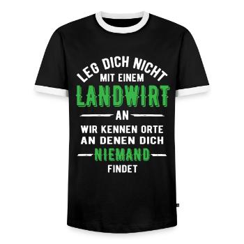 Landwirt kennen Orte Bauer Landwirtschaft - Männer Kontrast-T-Shirt - Schwarz/Weiß - Vorne - AI Model Female 172 light (172cm) & AI Model Male 178 light (178cm)
