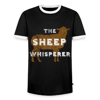 SHEEP Whisperer Vintage Geschenk für Farm Lamb Lover - Männer Kontrast-T-Shirt - Schwarz/Weiß - Vorne - AI Model Female 172 light (172cm) & AI Model Male 178 light (178cm)