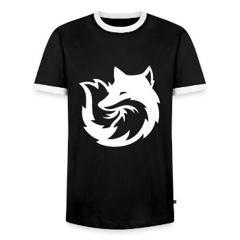 foxes - Men's Ringer Shirt - black/white - Front - AI Model Female 172 light (172cm) & AI Model Male 178 light (178cm)