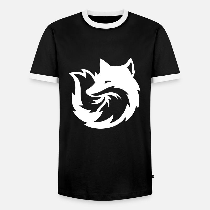 Füchse - Männer Kontrast-T-Shirt - Schwarz/Weiß