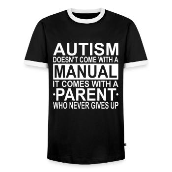 Autistic, autism - Men's Ringer Shirt - black/white - Front - AI Model Female 172 light (172cm) & AI Model Male 178 light (178cm)
