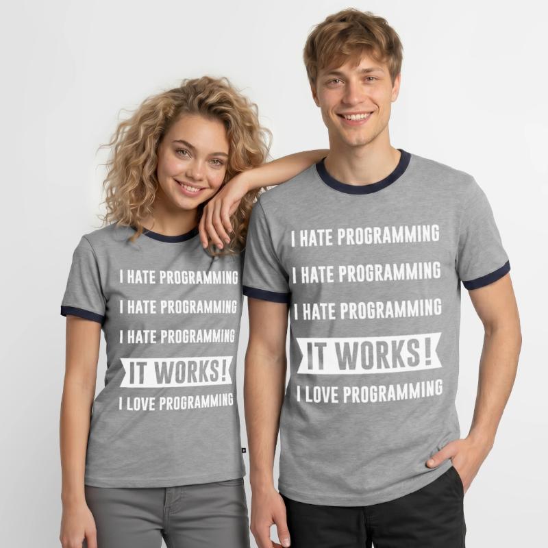 Programmer - I HATE PROGRAMMING Men's Ringer Shirt
