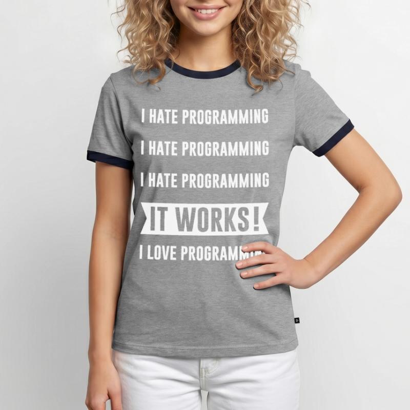 Programmer - I HATE PROGRAMMING Men's Ringer Shirt