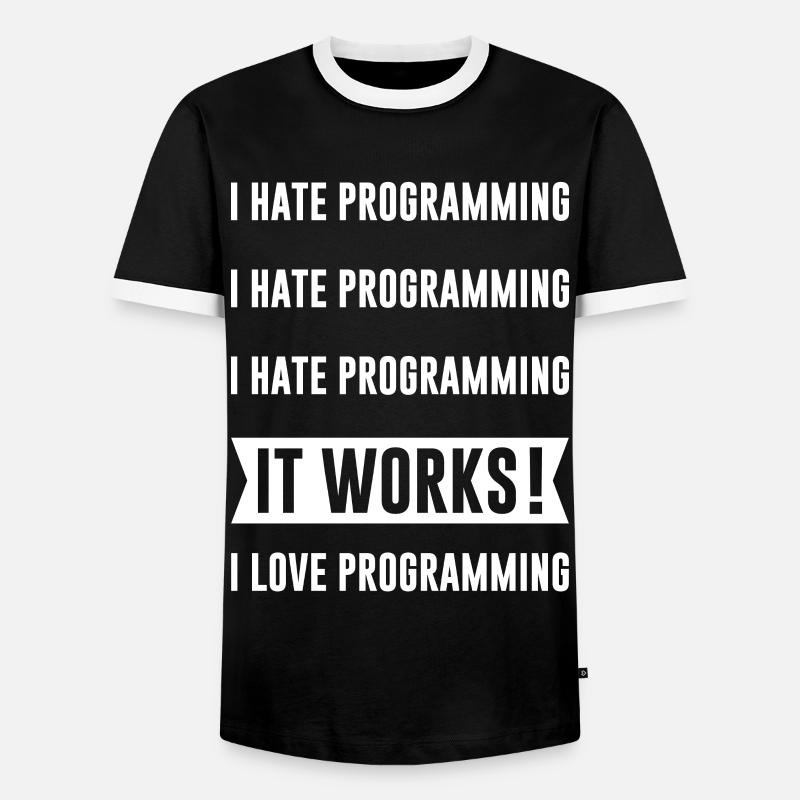 Programmeur - I HATE PROGRAMMING - T-shirt contrasté Homme - noir/blanc