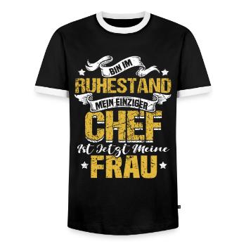 Rentner Rente Geschenk Lustig Geek Renteneintritt - Männer Kontrast-T-Shirt - Schwarz/Weiß - Vorne - AI Model Female 172 light (172cm) & AI Model Male 178 light (178cm)