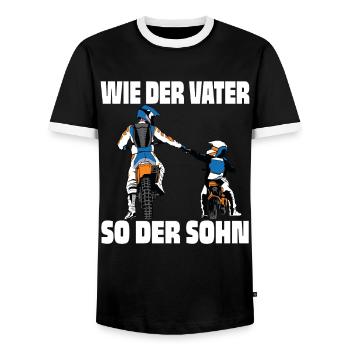 mottorad vater sohn geschenk - Männer Kontrast-T-Shirt - Schwarz/Weiß - Vorne - AI Model Female 172 light (172cm) & AI Model Male 178 light (178cm)