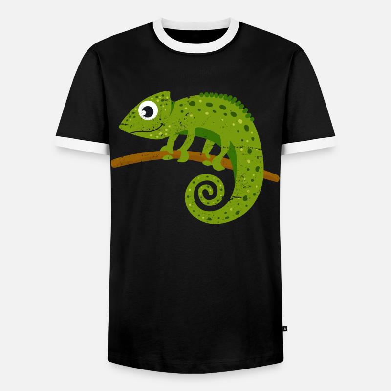 Chameleon - Männer Kontrast-T-Shirt - Schwarz/Weiß