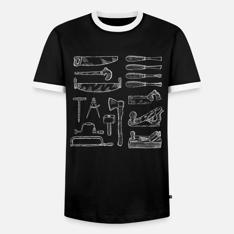 Carpenter tool - Men's Ringer Shirt - black/white