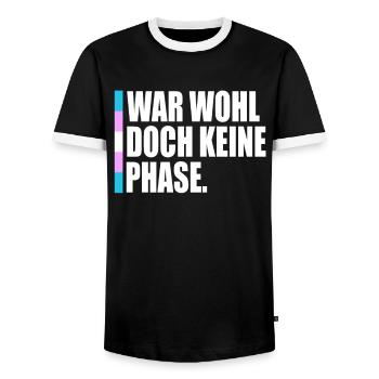 LGBT Doch keine Phase Gay Pride Transgender CSD - Männer Kontrast-T-Shirt - Schwarz/Weiß - Vorne - AI Model Female 172 light (172cm) & AI Model Male 178 light (178cm)