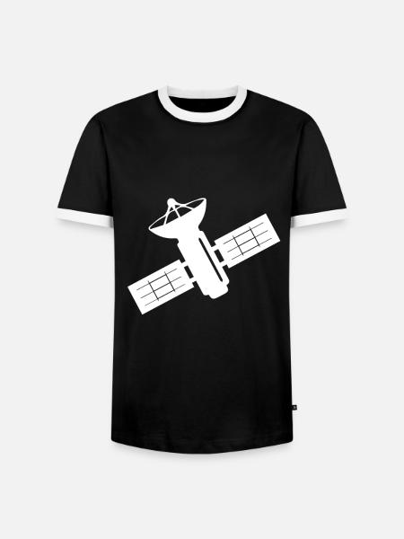 Satellit Weltraum Umlaufbahn Geschenkidee - Männer Kontrast-T-Shirt - Schwarz/Weiß