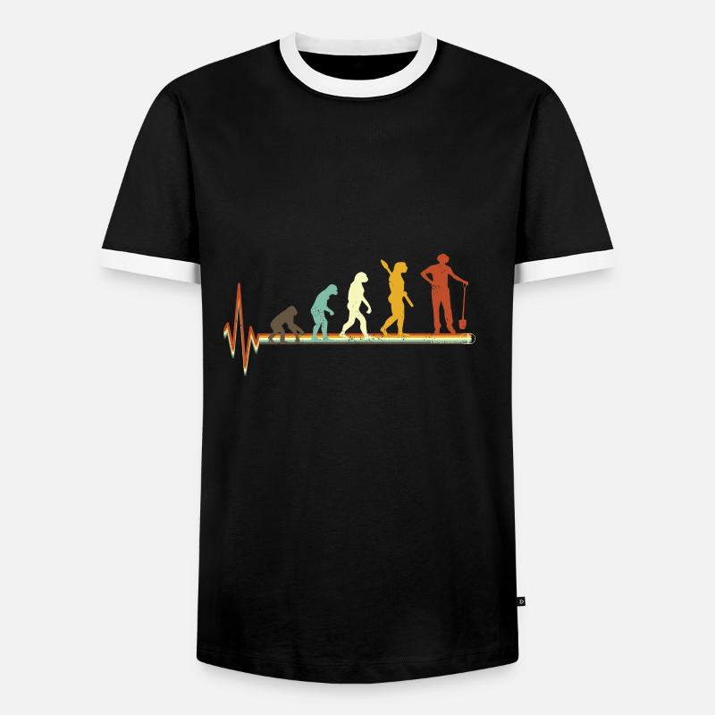 Gardener Evolution Fun Shirt - Men's Ringer Shirt - black/white