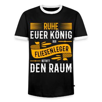 Fliesenleger Sprüche - Männer Kontrast-T-Shirt - Schwarz/Weiß - Vorne - AI Model Female 172 light (172cm) & AI Model Male 178 light (178cm)