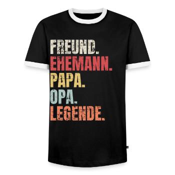 Papa Opa Legende - Männer Kontrast-T-Shirt - Schwarz/Weiß - Vorne - AI Model Female 172 light (172cm) & AI Model Male 178 light (178cm)