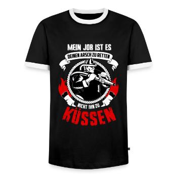 Lustiger Feuerwehrmann Spruch Feuerwehr Geschenk - Männer Kontrast-T-Shirt - Schwarz/Weiß - Vorne - AI Model Female 172 light (172cm) & AI Model Male 178 light (178cm)