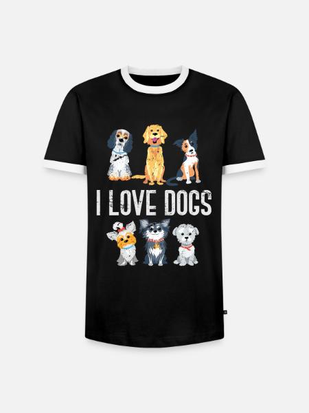 Dog dog lover - Men's Ringer Shirt - black/white