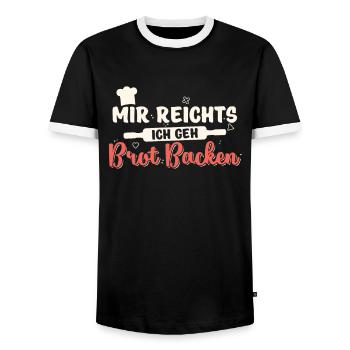Backen Bäcker Bäckerei Teigflüsterer Geschenk - Männer Kontrast-T-Shirt - Schwarz/Weiß - Vorne - AI Model Female 172 light (172cm) & AI Model Male 178 light (178cm)