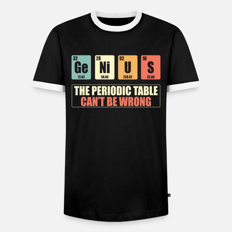 Genious Perodic Tisch - Männer Kontrast-T-Shirt - Schwarz/Weiß