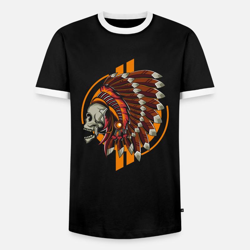 Native American Apache gift - Men's Ringer Shirt - black/white