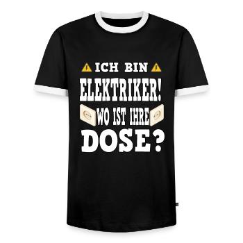 Ich Bin Elektriker Wo Ist Ihre Dose Elektroniker E - Männer Kontrast-T-Shirt - Schwarz/Weiß - Vorne - AI Model Female 172 light (172cm) & AI Model Male 178 light (178cm)