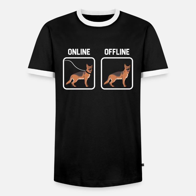 German Shepherd - Men's Ringer Shirt - black/white