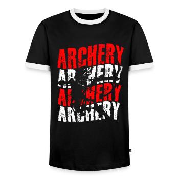 Archery archery for archery - Men's Ringer Shirt - black/white - Front - AI Model Female 172 light (172cm) & AI Model Male 178 light (178cm)