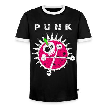 Punk Punks Punker Punkrock Punkrocker Anarchie - Männer Kontrast-T-Shirt - Schwarz/Weiß - Vorne - AI Model Female 172 light (172cm) & AI Model Male 178 light (178cm)