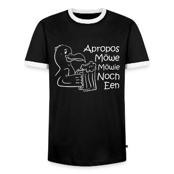 Norddeutscher Humor - Männer Kontrast-T-Shirt - Schwarz/Weiß - Vorne - AI Model Female 172 light (172cm) & AI Model Male 178 light (178cm)