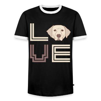 Chien propriétaire du Labrador animal - T-shirt contrasté Homme - noir/blanc - Devant - AI Model Female 172 light (172cm) & AI Model Male 178 light (178cm)