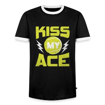 Tennis Ace - T-shirt contrasté Homme - noir/blanc - Devant - AI Model Female 172 light (172cm) & AI Model Male 178 light (178cm)