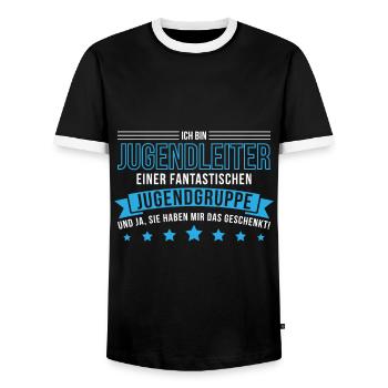Lustig Jugendleiter Jugendgruppe Spruch Geschenk - Männer Kontrast-T-Shirt - Schwarz/Weiß - Vorne - AI Model Female 172 light (172cm) & AI Model Male 178 light (178cm)