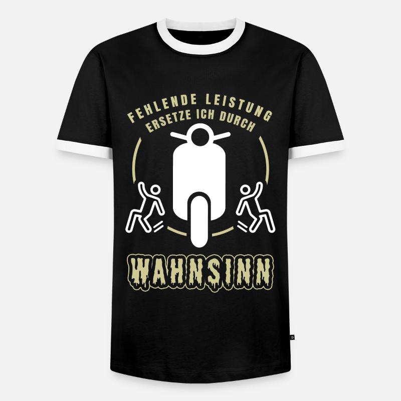 Witziger Roller Spruch Rollerfahrer Zweirad - Männer Kontrast-T-Shirt - Schwarz/Weiß