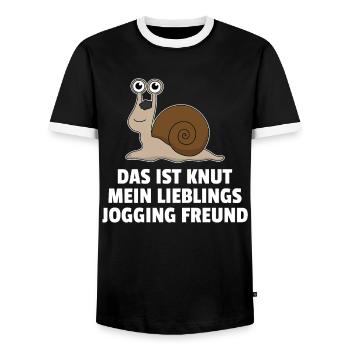 Schnecke Lieblings Jogging Freund Laufen Geschenk - Männer Kontrast-T-Shirt - Schwarz/Weiß - Vorne - AI Model Female 172 light (172cm) & AI Model Male 178 light (178cm)
