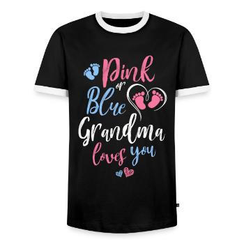 Rose ou bleu Grand-mère vous aime cadeau de douche de bébé - T-shirt contrasté Homme - noir/blanc - Devant - AI Model Female 172 light (172cm) & AI Model Male 178 light (178cm)